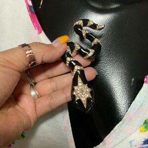 Black and Gold Snake Convertible Brooch Pendant